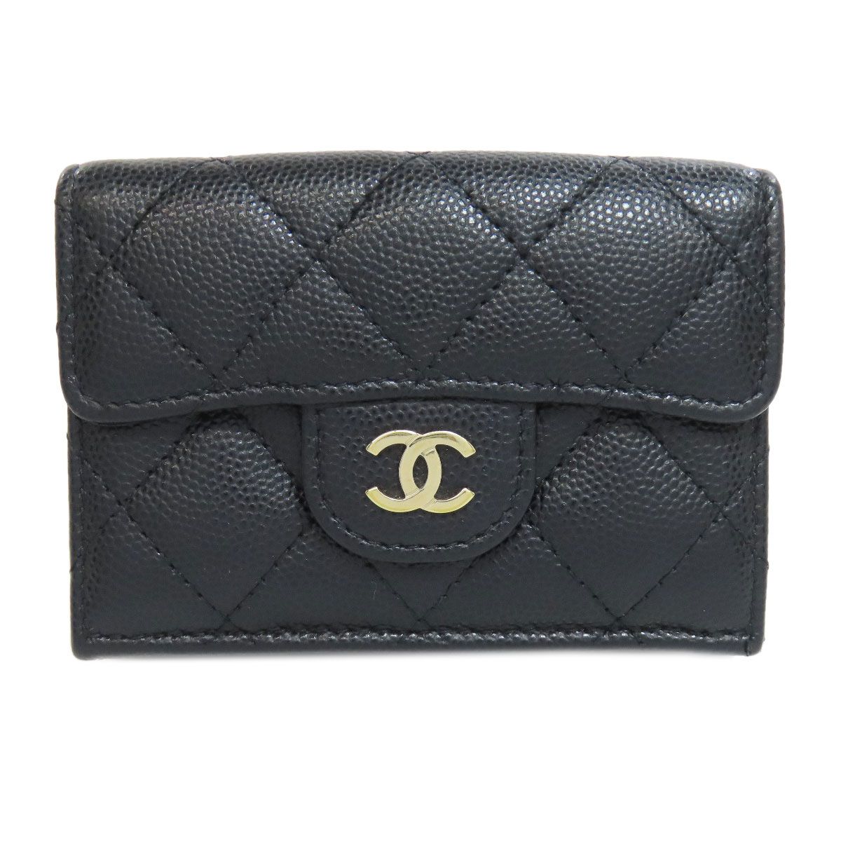 センスのいい お歳暮 CHANEL シャネル 二つ折り財布（小銭 ゴールド金具 マトラッセ 小物