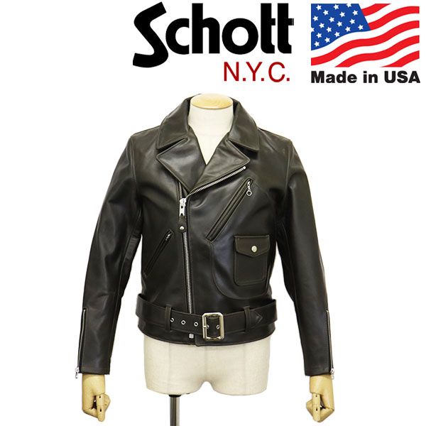 Schott (ショット) 4250008 D-POCKET RIDERS ディーポケット ライダース レザージャケット アメリカ製 350 D.GREEN 36