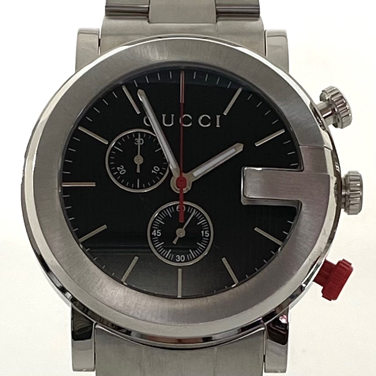 美品】グッチ GUCCI Gクロノ 101M YA101361 クォーツ 黒 スモール 