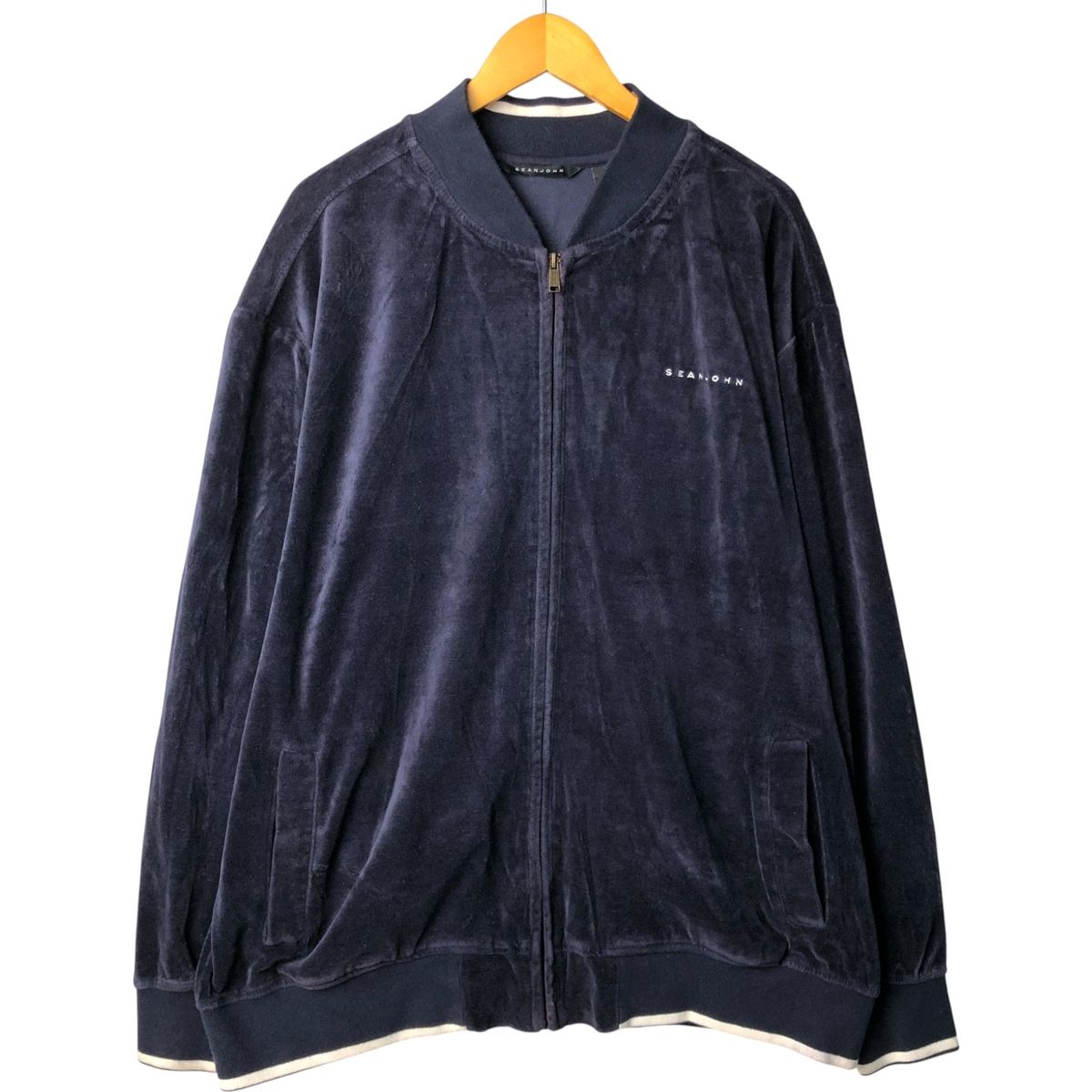 古着 ビッグサイズ ショーンジョン SEANJOHN ベロアジャージ トラックジャケット メンズXXXL相当|eaa584055