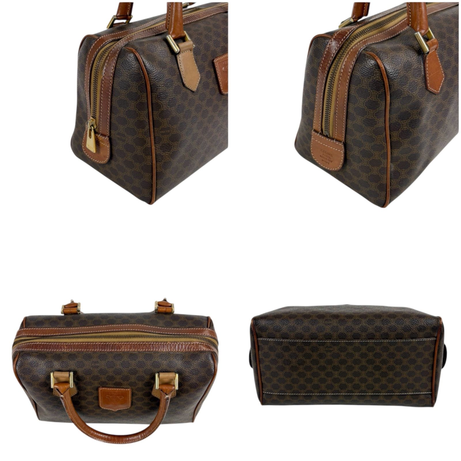 セリーヌ CELINE マカダム柄 ミニボストンバッグ ハンドバッグ