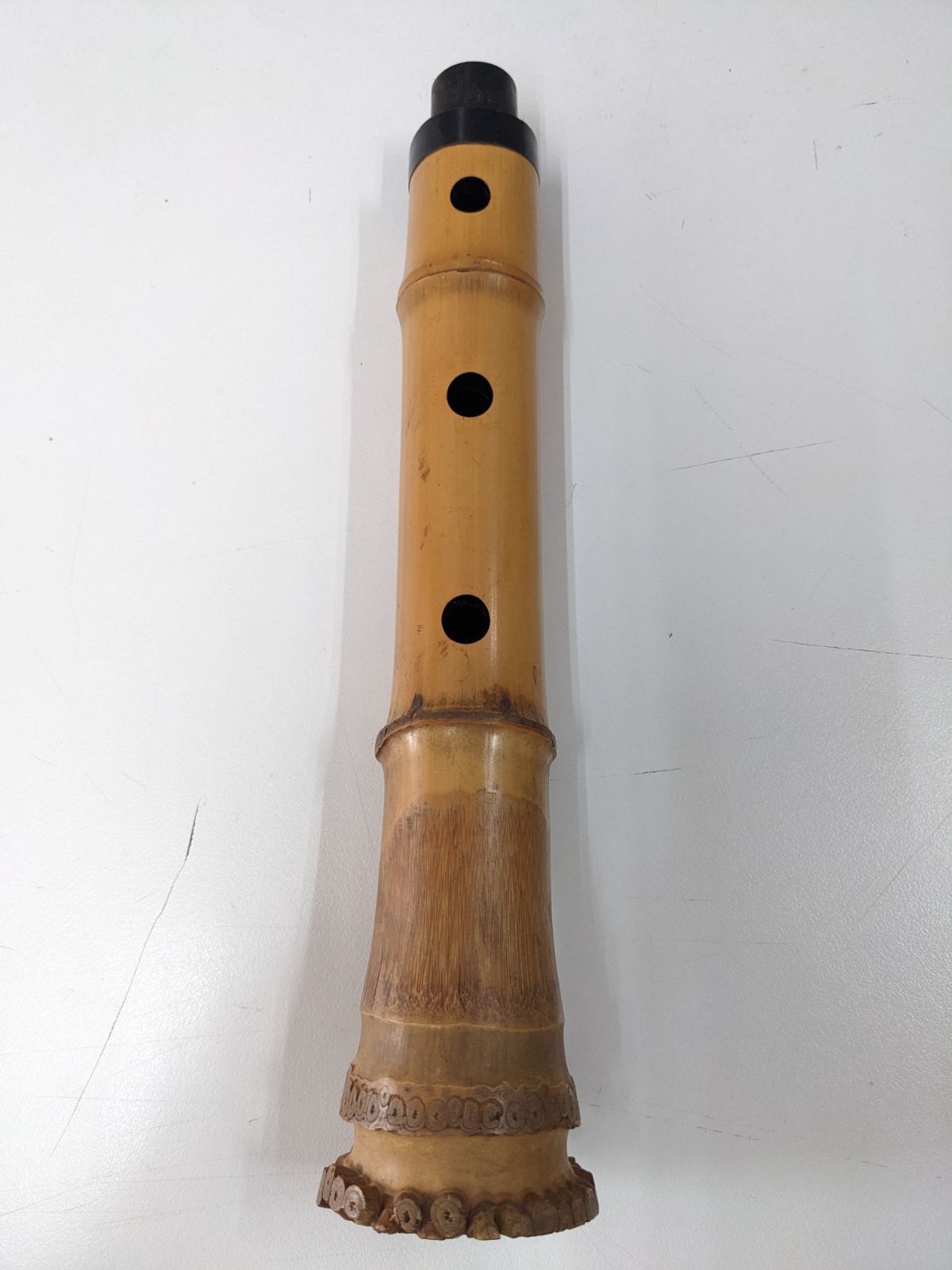 尺八 和楽器 木笛 中継ぎ 全長約55cm 竹製