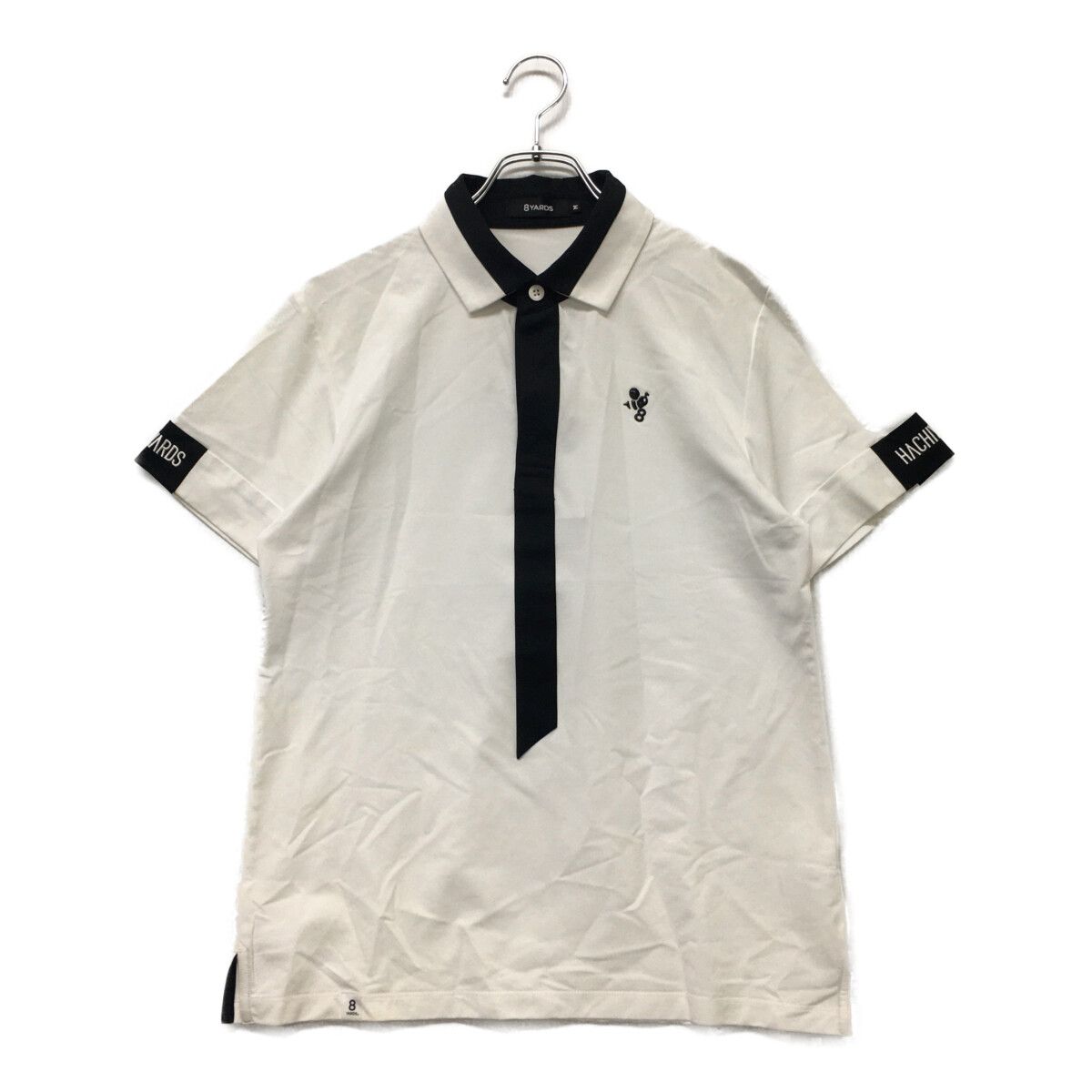 中古 メンズ ハチヤーズ 8YARDS 半袖ポロシャツ M 白 ホワイト 8YARDS