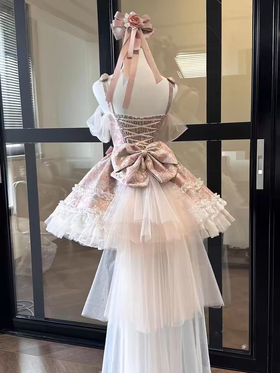 魔法少女 リボン ピンク ワンピース ロリータ Lolita 高品質