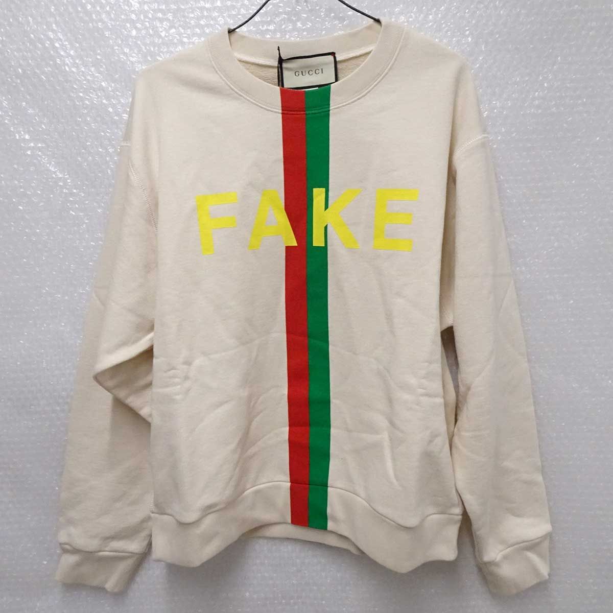 未使用】GUCCI グッチ 20AW FAKE NOTプリント 長袖スウェットシャツ