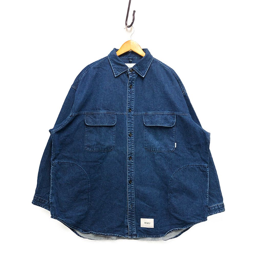 WTAPS ダブルタップス 22AW WCPO 01/LS/COTTON.DENIM デニム シャツ 長袖 インディゴ サイズ 4 正規品 /  32772 - メルカリ