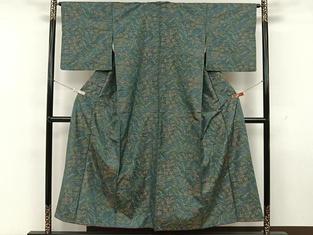 平和屋着物□本場大島紬 7マルキ 草花文 正絹 逸品 CAAP5794kb 平和屋着物