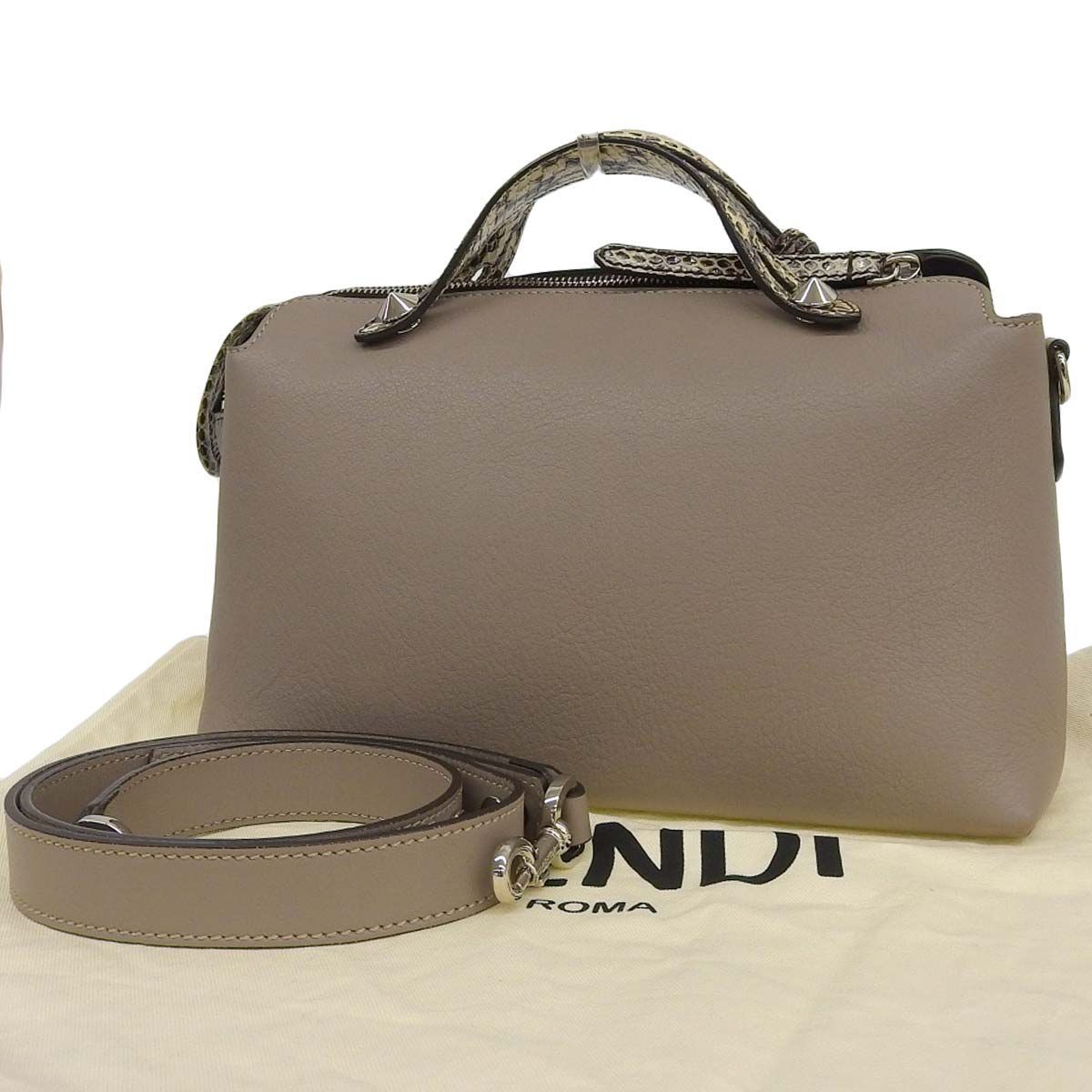 ソックス様専用】FENDI バイザウェイ パイソン ミディアム グレージュ