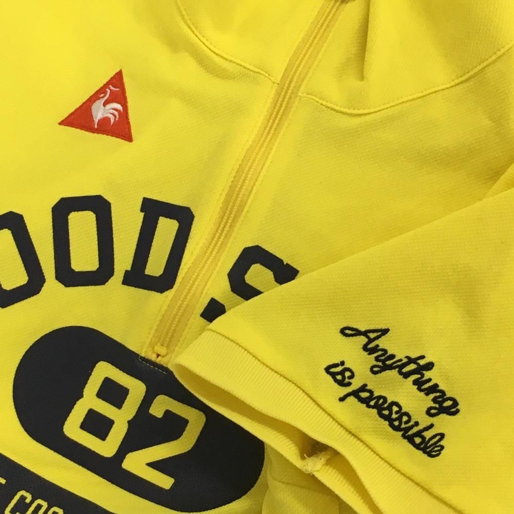 ルコック 半袖ハイネックシャツ イエロー×ネイビー ハーフジップ ロゴ刺しゅう レディース M ゴルフウェア le coq sportif - メルカリ