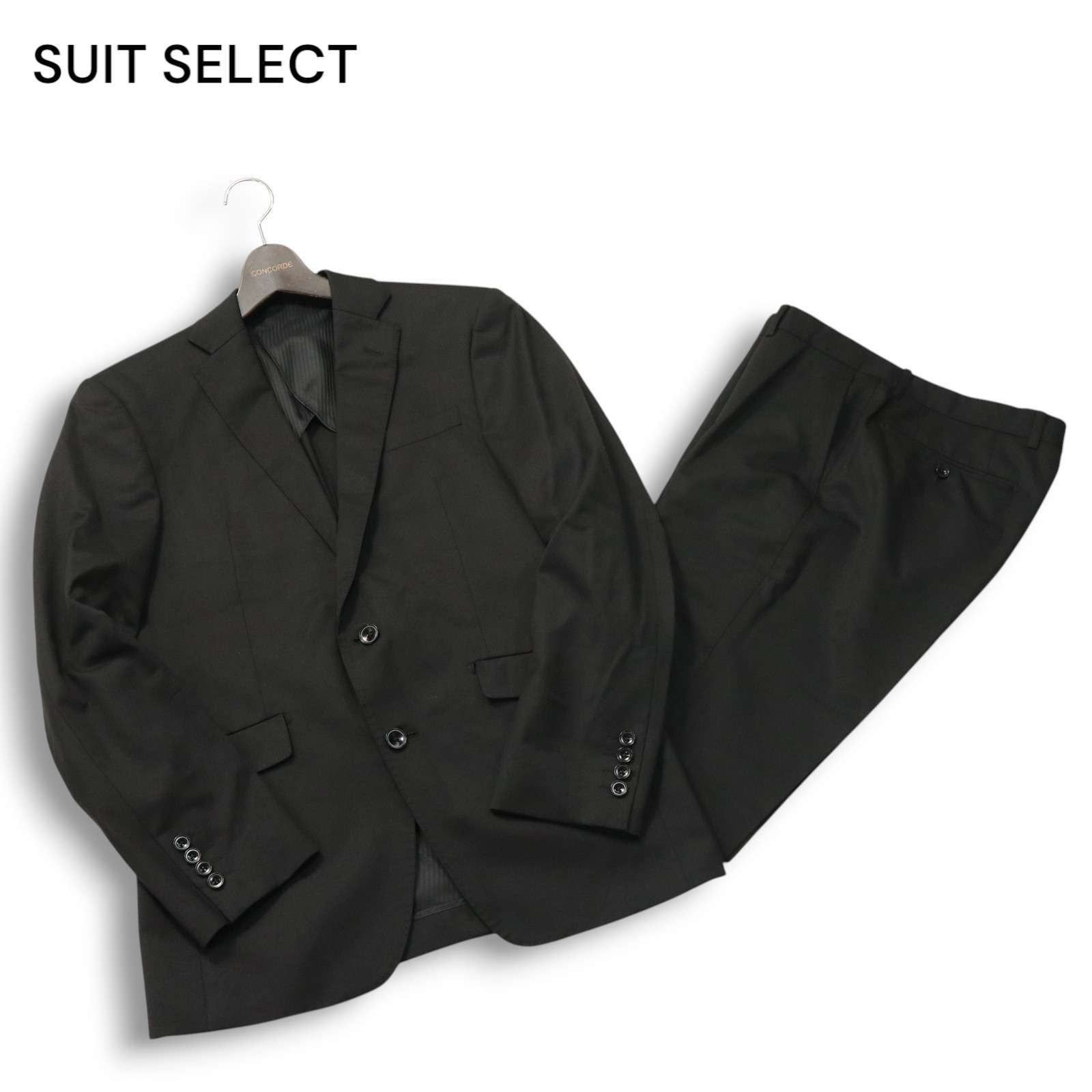 美品】スーツセレクト AB6 SUPER TOUGH 100's ネイビー 美品】スーツ