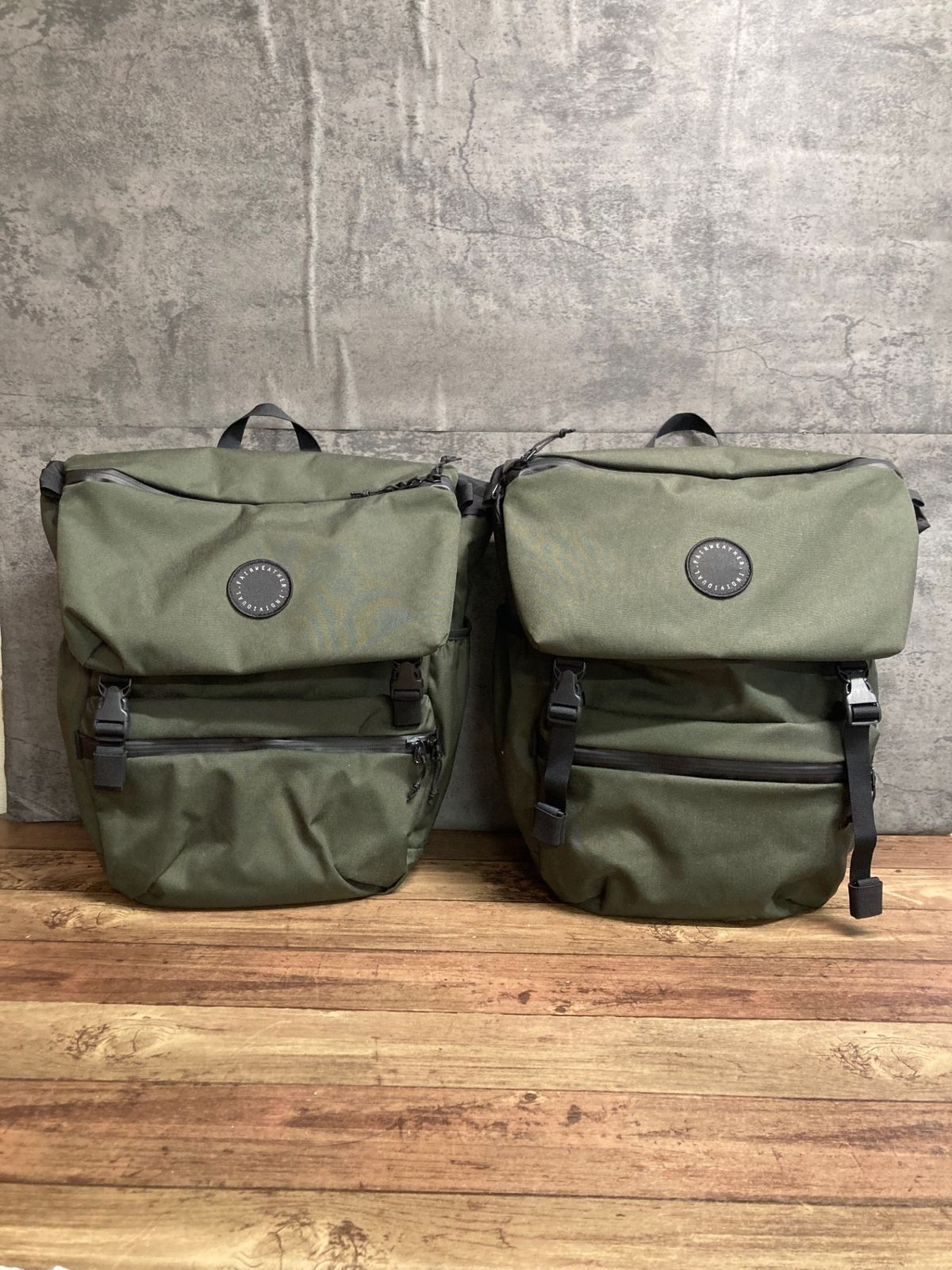 IQ936 フェアウェザー FAIRWEATHER FLAP TOP PANNIER パニアバッグ カーキ 2個セット