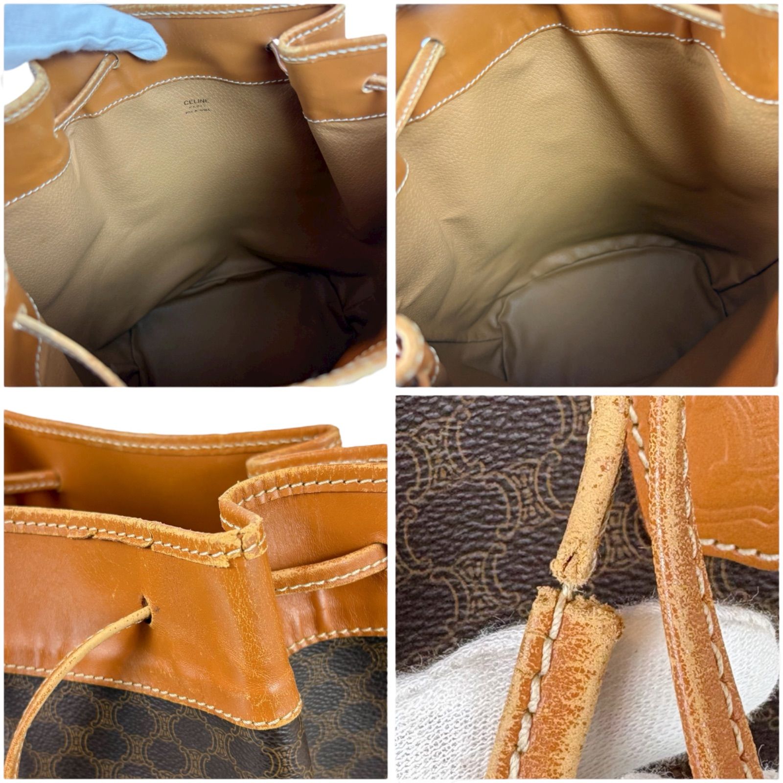 セリーヌ CELINE 巾着型 ショルダーバッグ ポーチ付き ブラウン