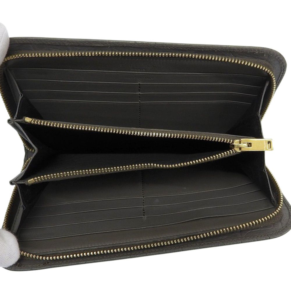美品 SAINT LAURENT PARIS サンローランパリ クロコ型押し