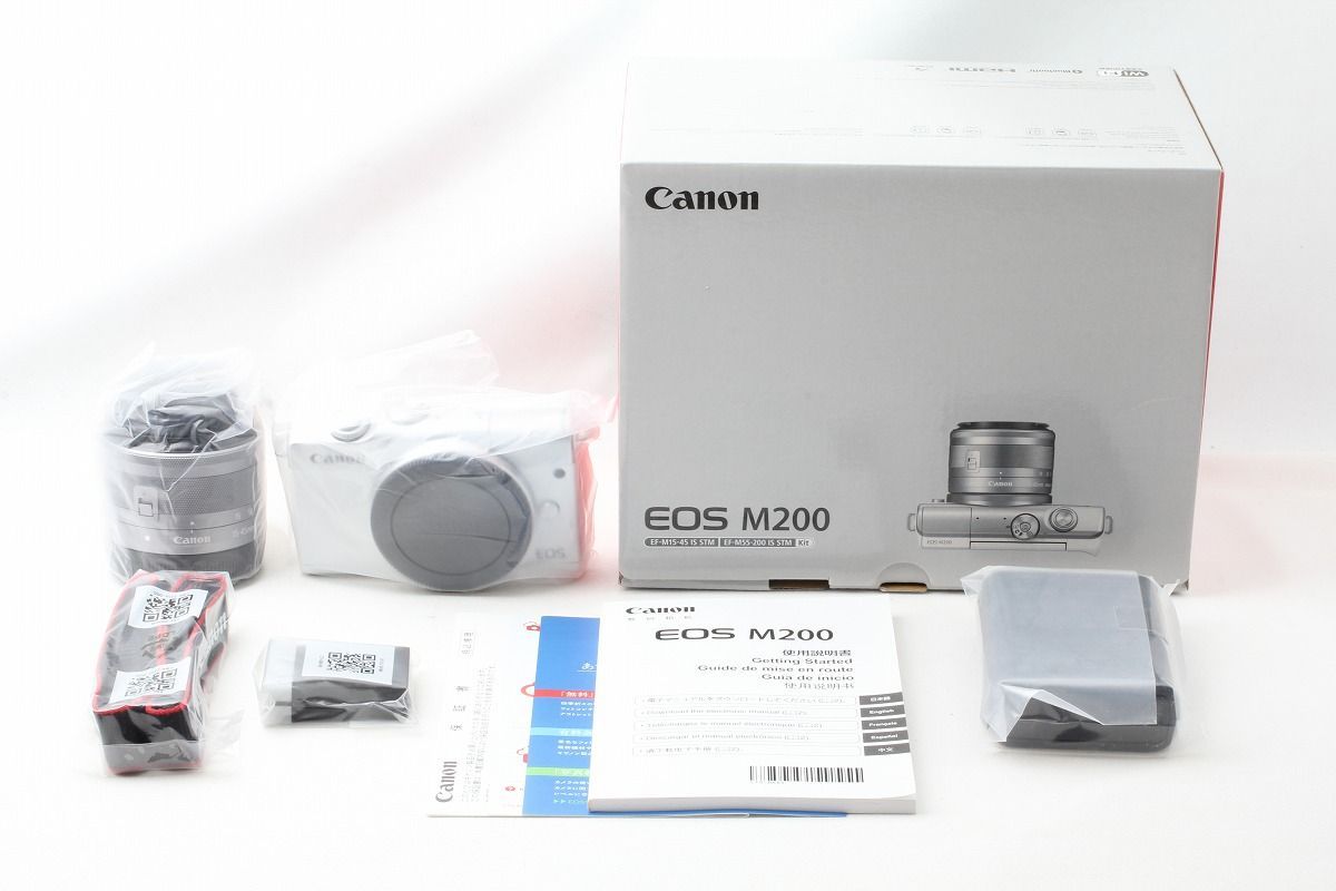 ◇未使用品◇キヤノン Canon EOS M200 EF-M 15-45 IS STM レンズキット ホワイト 付属品完備 元箱◇46205 -  メルカリ