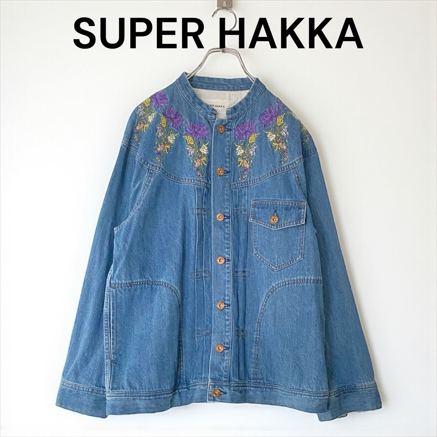 SUPER HAKKA スーパーハッカ デニムジャケット 刺繍 花柄