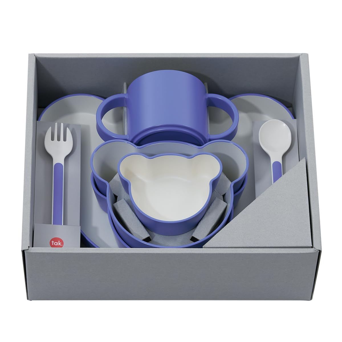 新着商品 gift box bear DISH lucky 7 キッズディッシュ ギフトボックス tak タック KIDS ベア ラッキーセブン バイオレットブルー JTN-1030-VBL