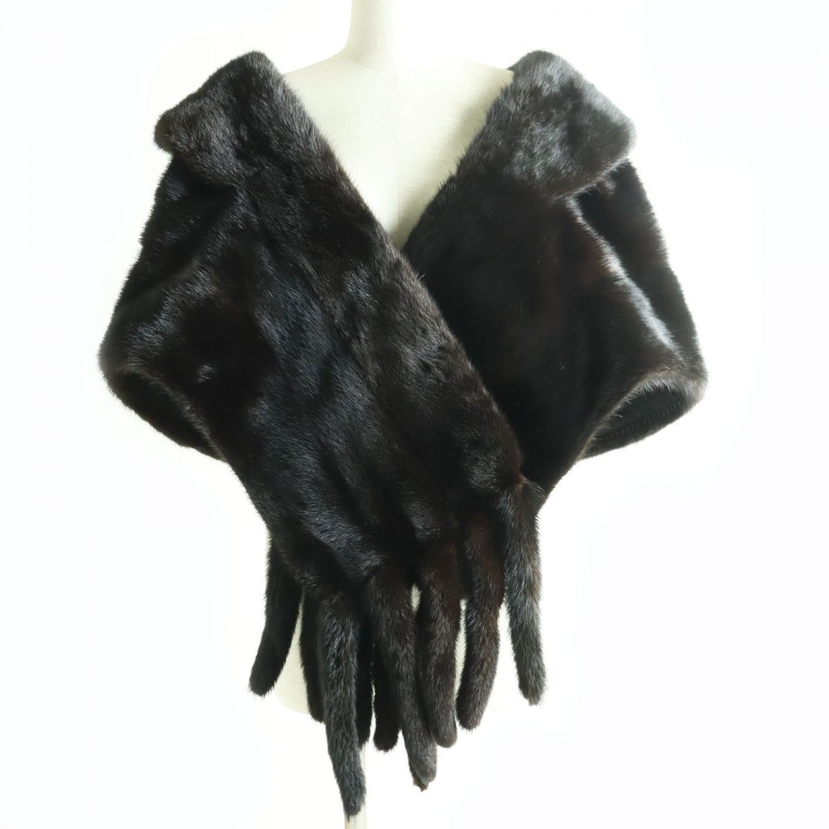 美品△BLACKGRAMA ブラックグラマ MINK ミンク 房付き 超大判 本毛皮 