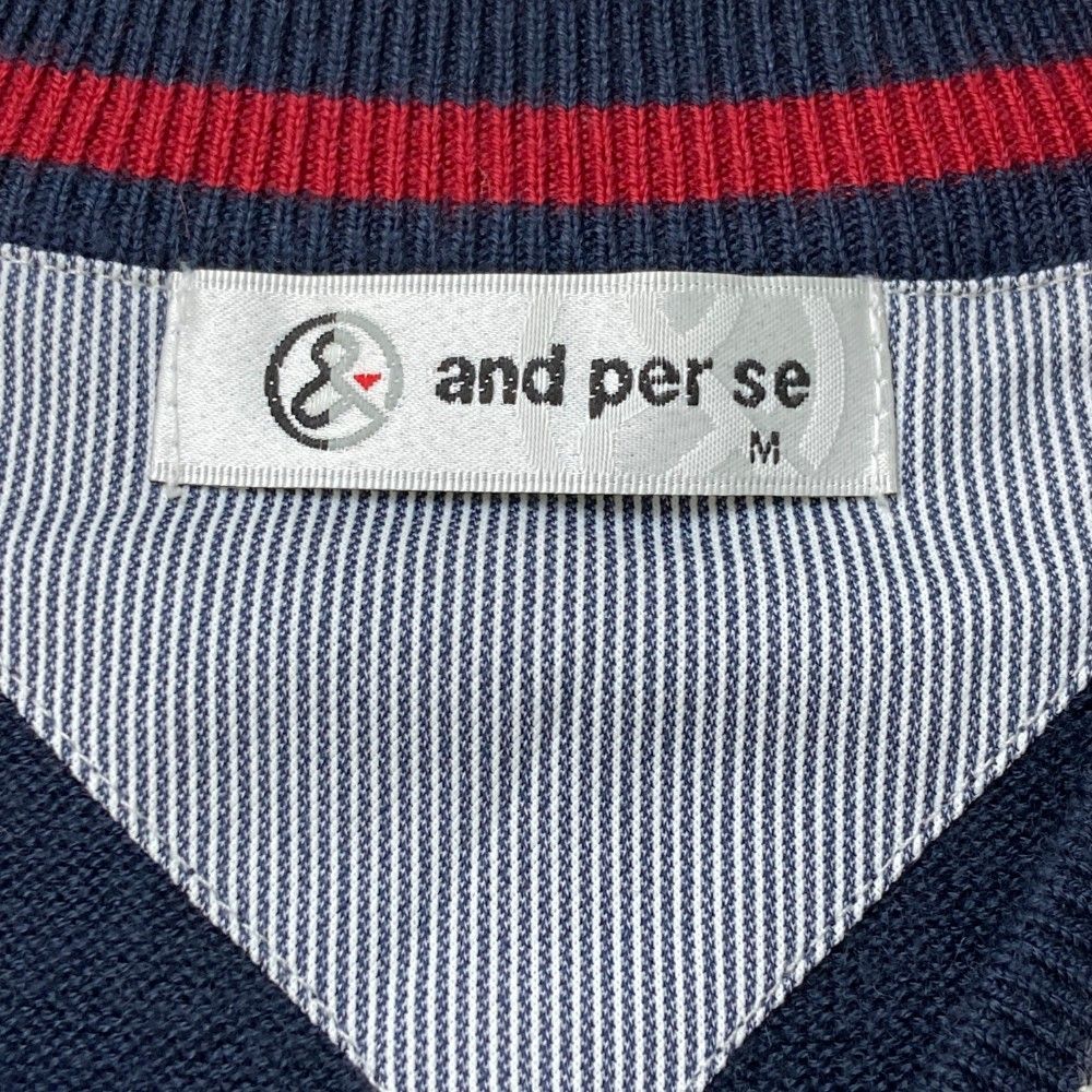 サイズ：M AND PER SE アンパスィ ニットベスト ネイビー系