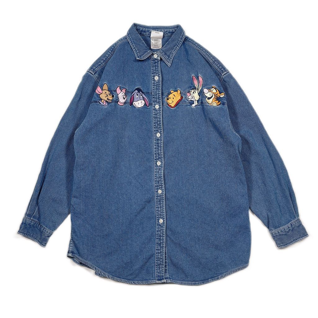 Lsize Disney Store Pooh denim shirt ディズニー プー デニムシャツ 23092230