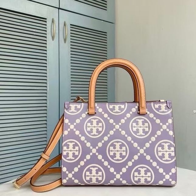 トリーバーチ Tモノグラム スモールハンドバッグ ブルー - メルカリ 