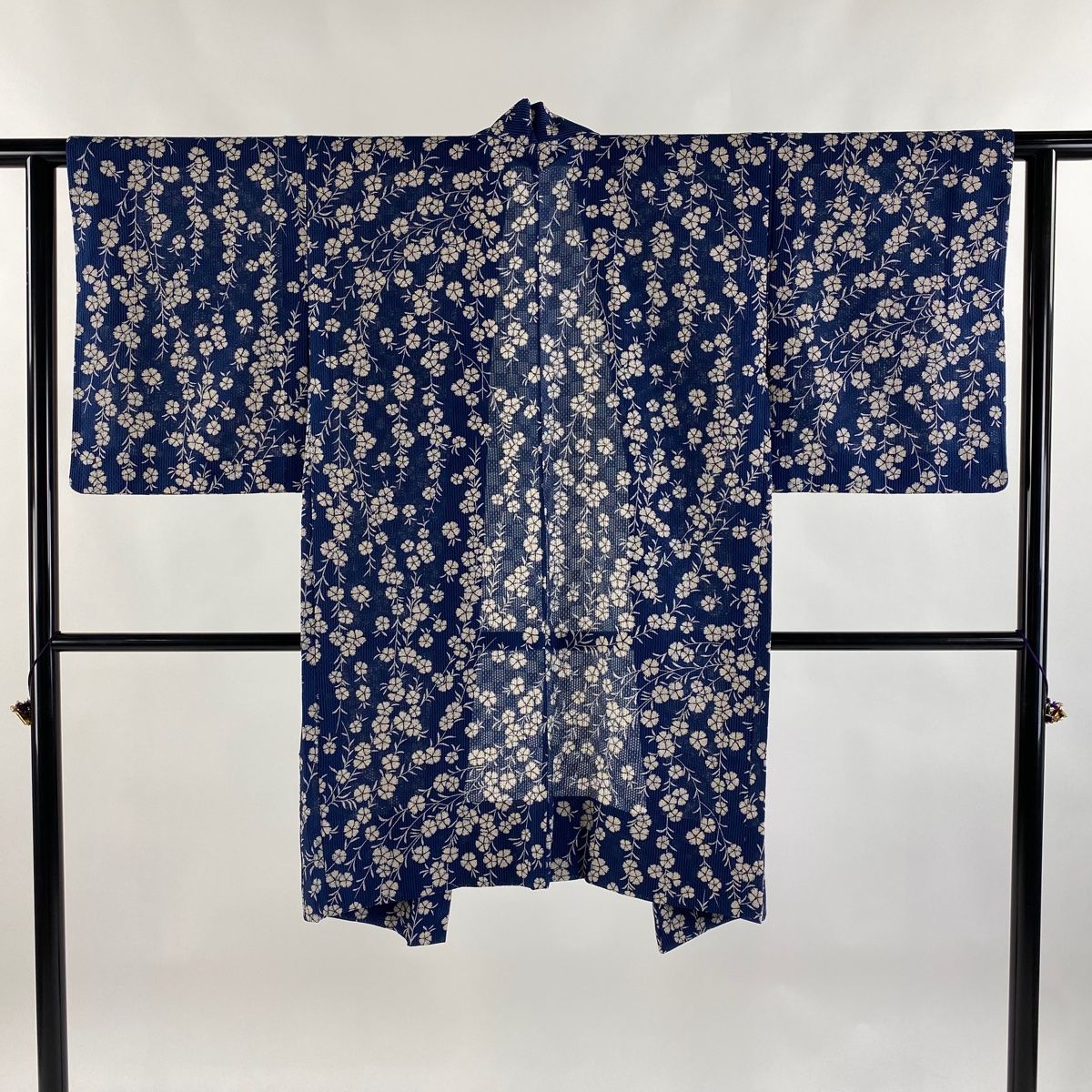 羽織 身丈100.5cm 裄丈62cm S 撫子 藍色 正絹 名品