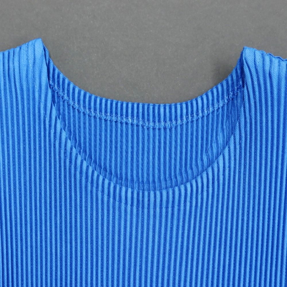 ISSEY MIYAKE - 【中古】イッセイミヤケ ISSEY MIYAKE 2024年春夏 プリーツ加工 カットソー ブルー【サイズ表記なし（L位）】【レディース】 中古】イッセイミヤケ ISSEY MIYAKE 2024年春夏 プリーツ加工
