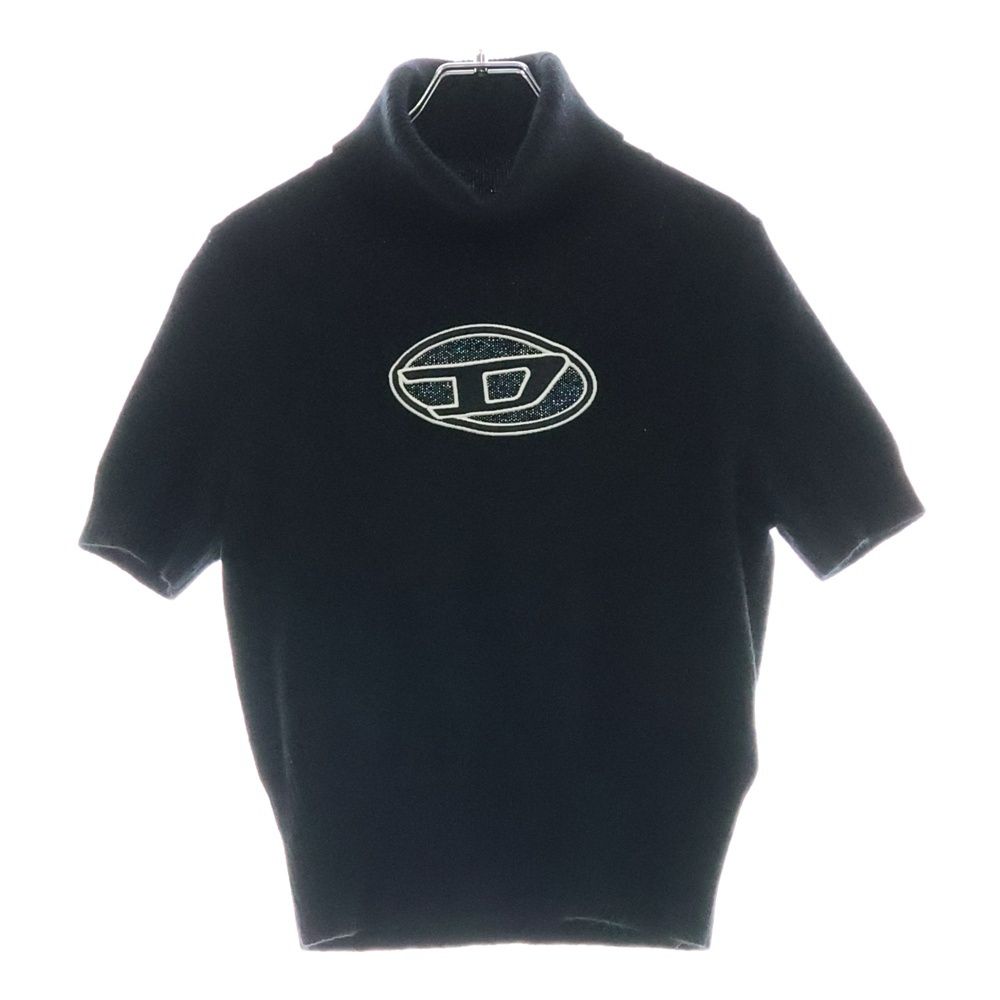 DIESEL ディーゼル 23AW M-ARGARET Dロゴデザイン タートルネック 半袖ニット セーター レディース ブラック A06713