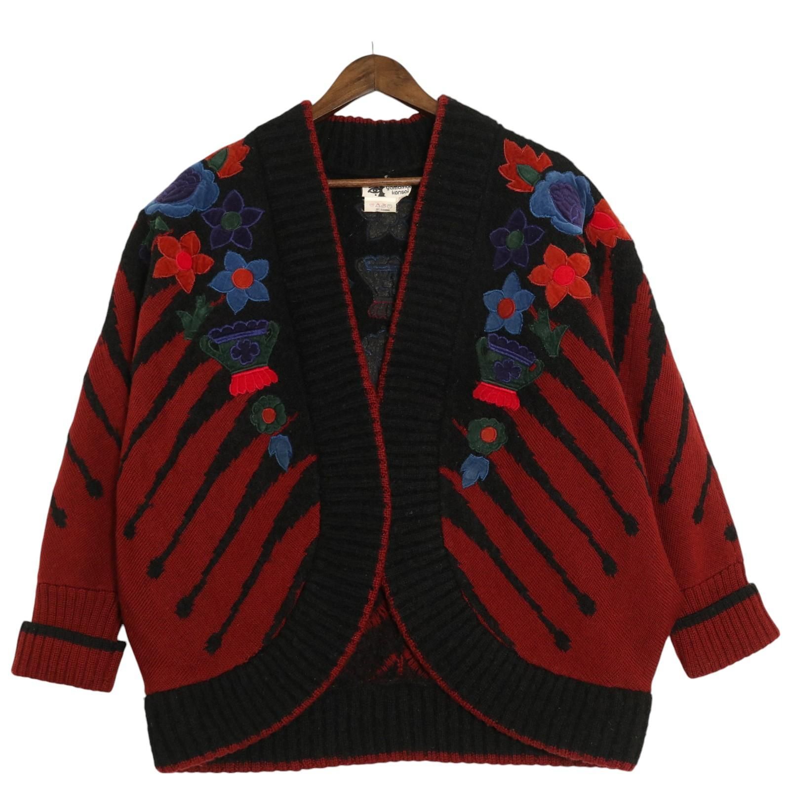 山本寛斎 ヤマモトカンサイ 顔タグ ヴィンテージ 花柄 カーディガン  