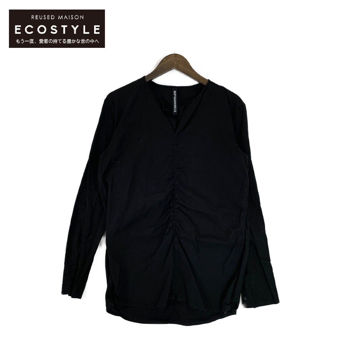 ripvanwinkle リップヴァンウィンクル 18AW RB-017 ブラック Slab Serge Natural Stretch Over Dye Shirts 3