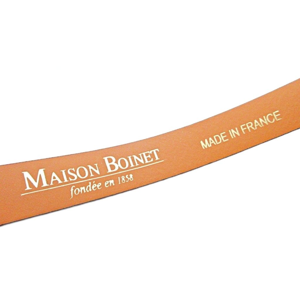 メゾンボワネ MAISON BOINET 細 ベルト エナメル 80/32 ブラック