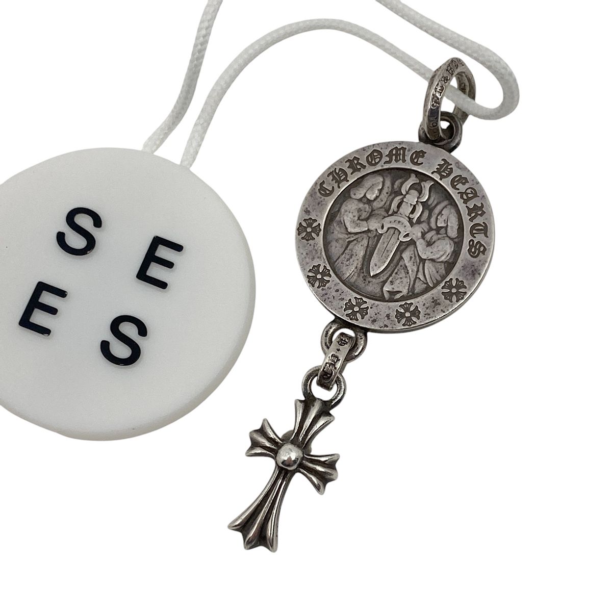 クロムハーツ CHROME HEARTS CHクロス ベビーファット エンジェルメダル ペンダントトップ チャーム ペンダントトップ シルバー925 シルバー メンズ