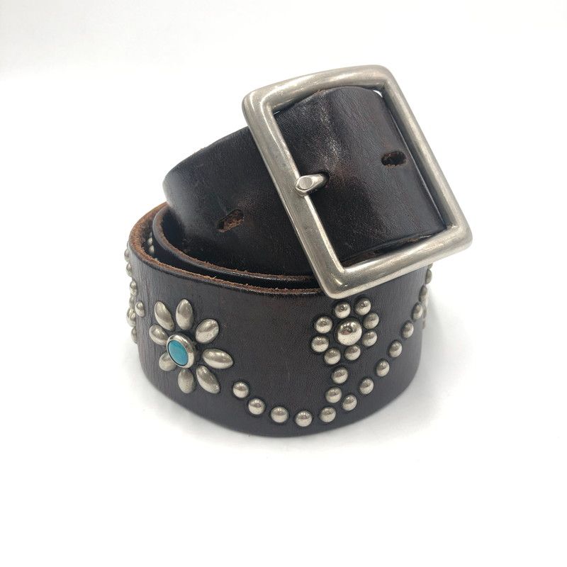 □□HTC□□エイチティーシー スタッズベルトフラワーターコイズ HTC