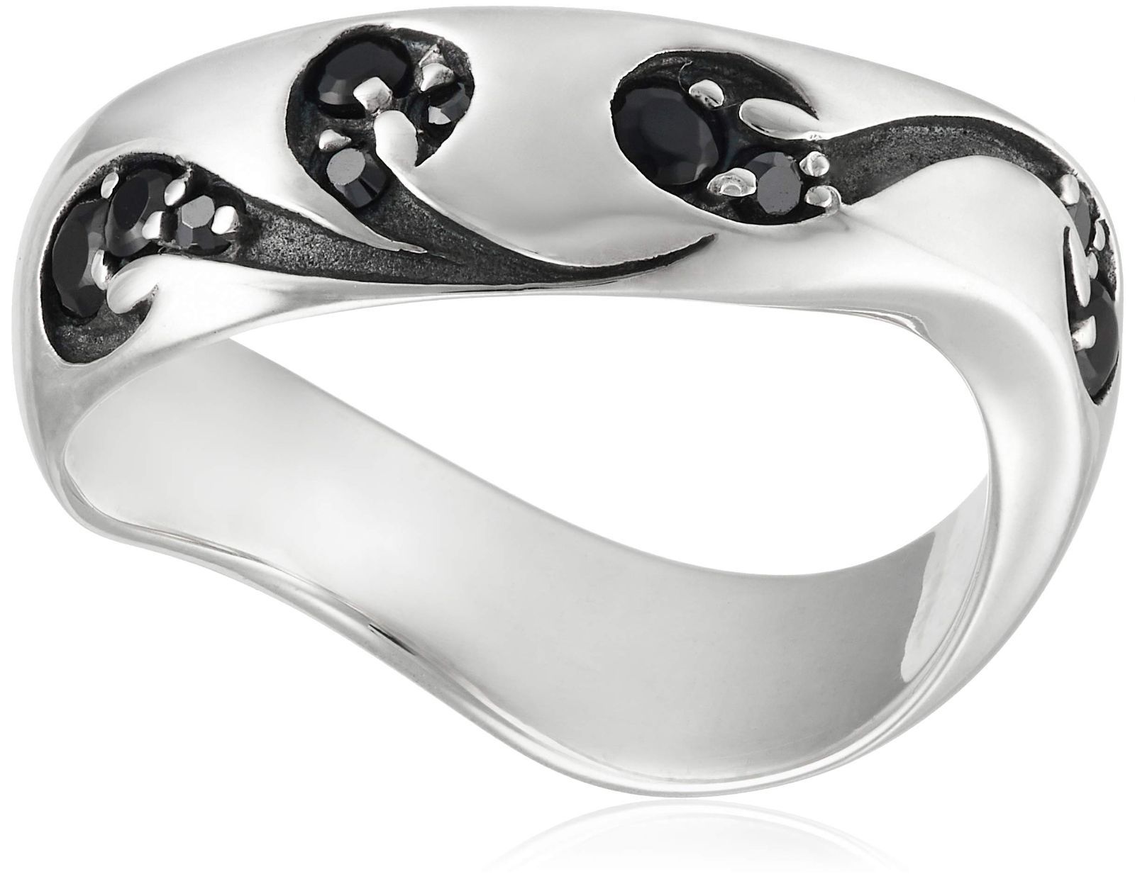 新着商品 STYLE ブラックジルコニア スムースウェーブ シルバーリング フリースタイル FSR708-BKCZ 日本サイズ13号