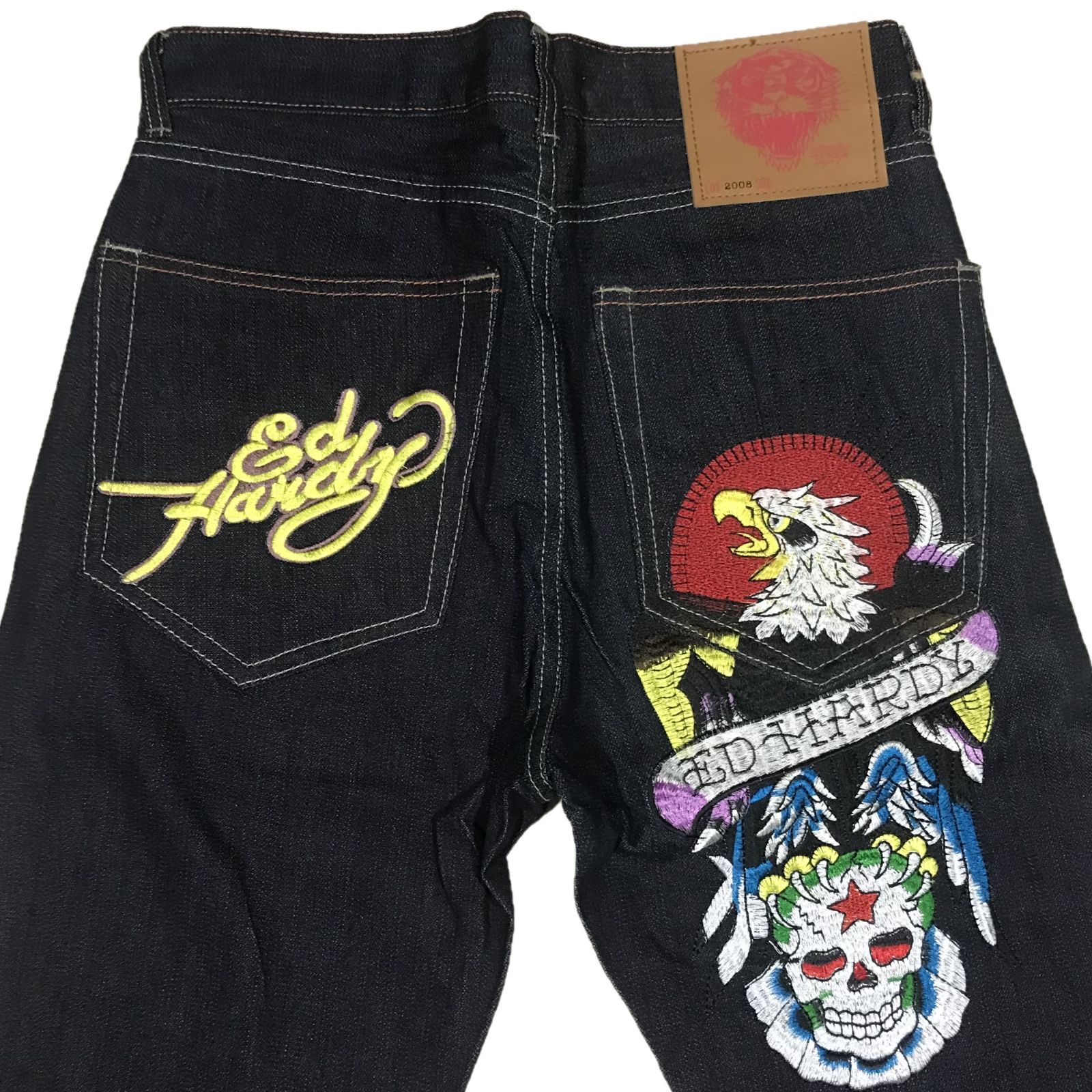 Ed hardy エド・ハーディ ホークスステッチ ブロンドロゴ デニムパンツ