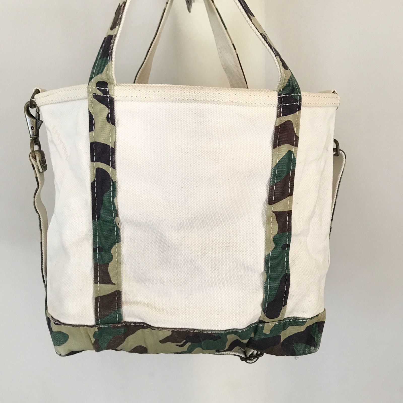 LLBean ショルダーバッグ 別注】L.L.Bean / Deep Bottom Leather Handle Zip Tote Mini