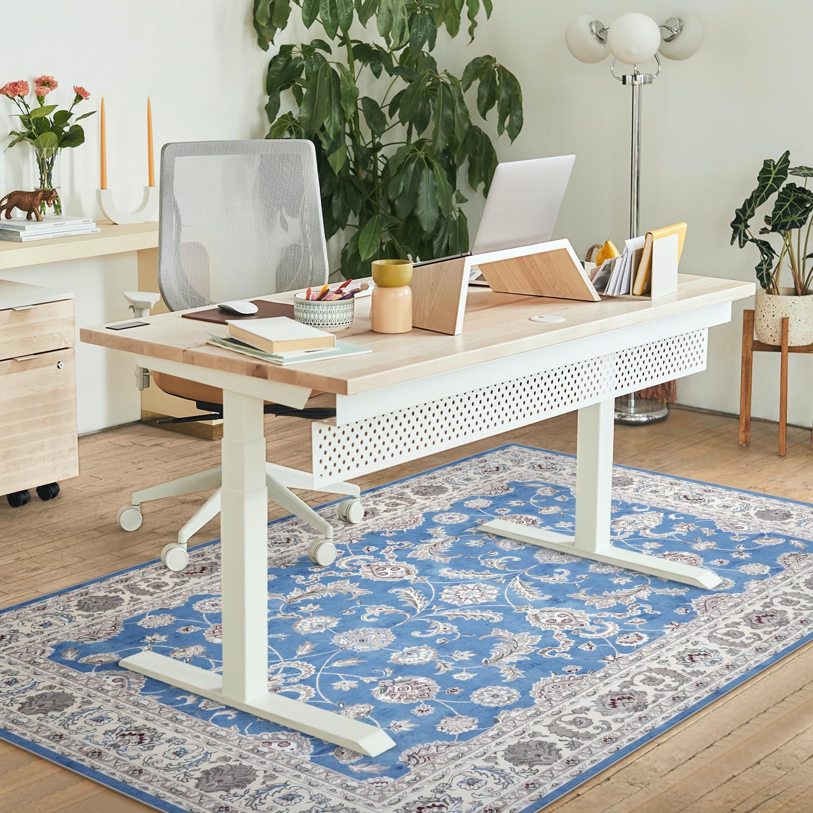 花柄 ライトブルー