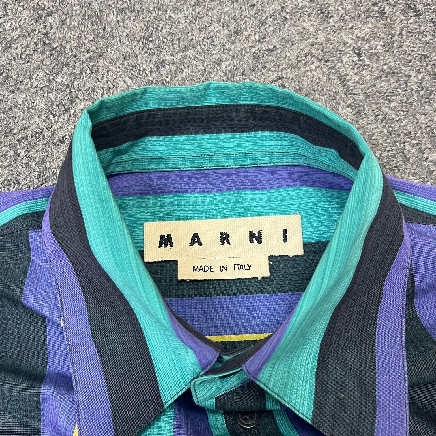MARNI マルニ オープンカラーシャツ ストライプ　46 MARNI / マルニ】マルチストライプ オープンカラー シャツ