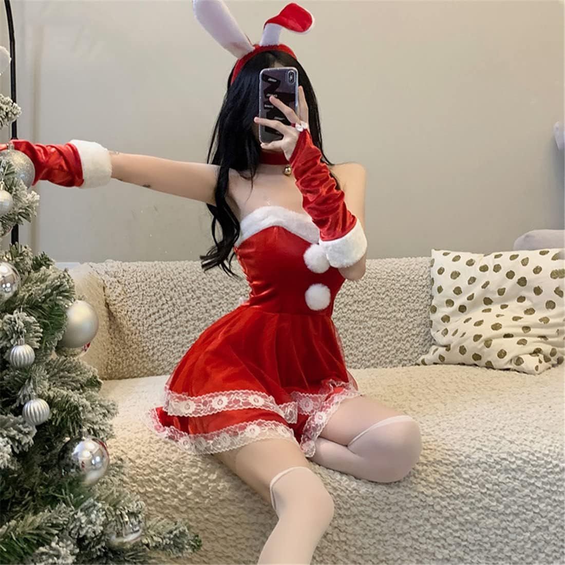 豪華6点セット サンタ コスプレ セクシー 兎耳 うさぎ ウサギ