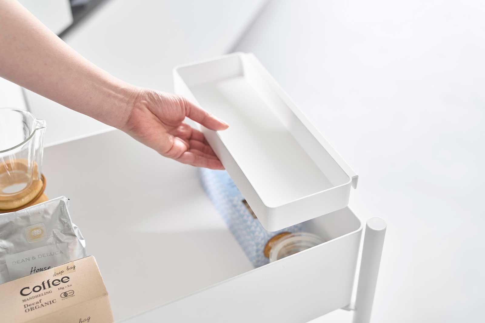 収納ワゴン キャスター付き 山崎実業 tower タワー 小物トレー付き収納ワゴン 2段 10183 ホワイト SPORTUS 沖縄 NEXPOTALLINN_EU