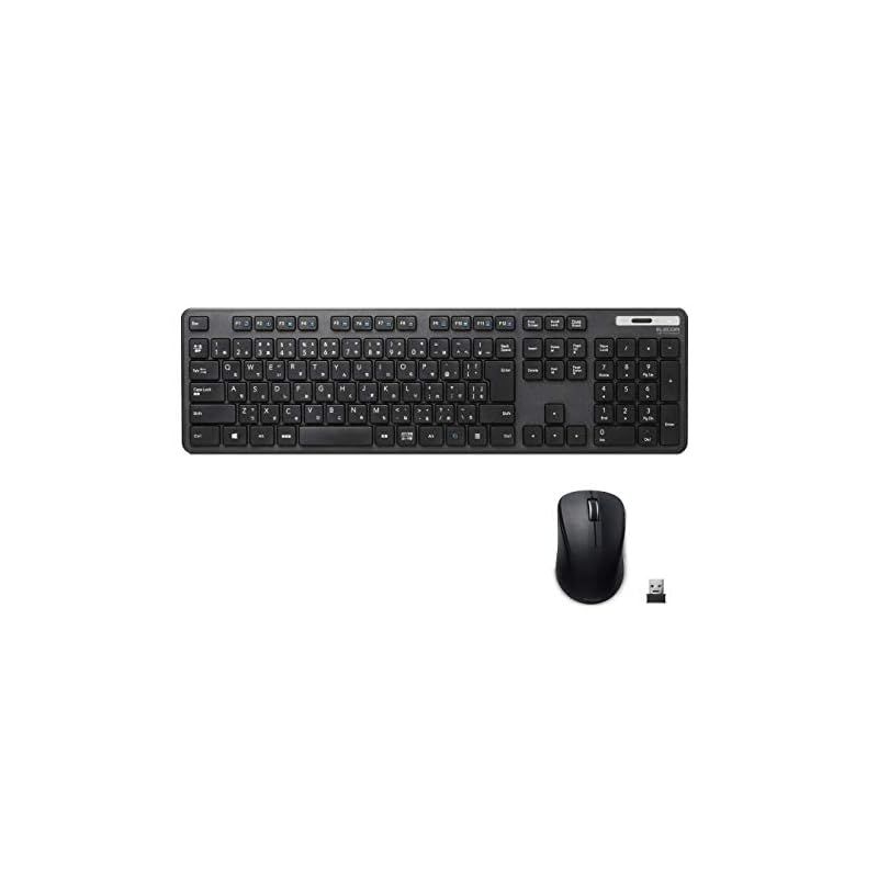 エレコム ワイヤレスキーボード マウスセット メンブレン 薄型 フルキーボード ブラック TK-FDM110MBK