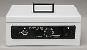 アイリスオーヤマ 金庫 手提げ金庫 ダイヤル式 ダブルロック A5 ダブルトレー グレー SBX-A5 IRIS OHYAMA