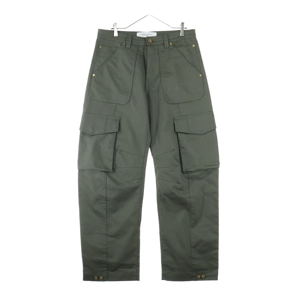 GOLDEN GOOSE DELUXE BRAND ゴールデングースデラックスブランド CARGO TROUSERS ワイドレッグ バックスタッズ付 カーゴパンツ カーキ GMP01868P00155835548