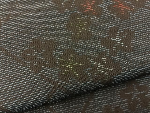 平和屋着物○上質な紬 矢羽根文 正絹 逸品 AABB3839ck 平和屋着物