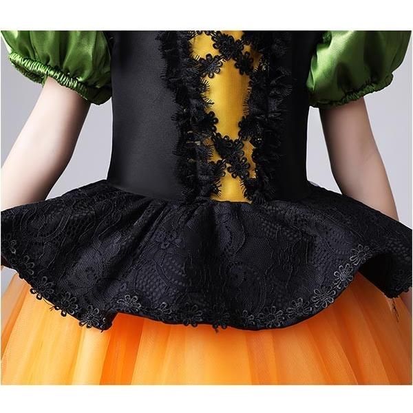 コスプレ 衣装 キッズ 子供服 ハロウィン 魔女 ウィッチ 女の子 ワンピース パフスリーブ ショート丈 ロング丈 コスチューム パーティ WWW_SKLAD-KIRPICHA_RU