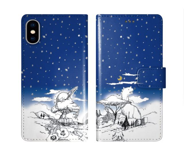 [iPhone11] iPhone15 ケース スカラー スマホケース 手帳型 iPhone16 ケース iPhone 16 15 14 13 SE 第3世代 第2世代 スマホカバー 全機種対応 手帳 ScoLar メルヘン 月 夜空を見上げる恐竜 ダイアリー
