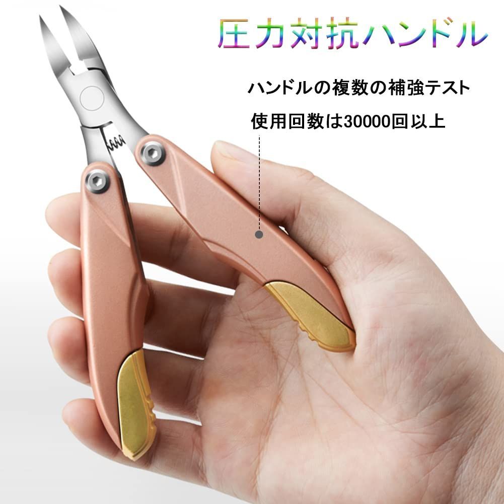  数量 ニッパー式 折りたたみ式 爪切り 爪やすり ゾンデ付き 3点セット 便利 収納ボックス付き ステンレス製 VAVIICLO 滑り止め 厚い爪 変形爪 巻き爪に最適 手足両用 ブラック レッド 爪切り 衛生日用品