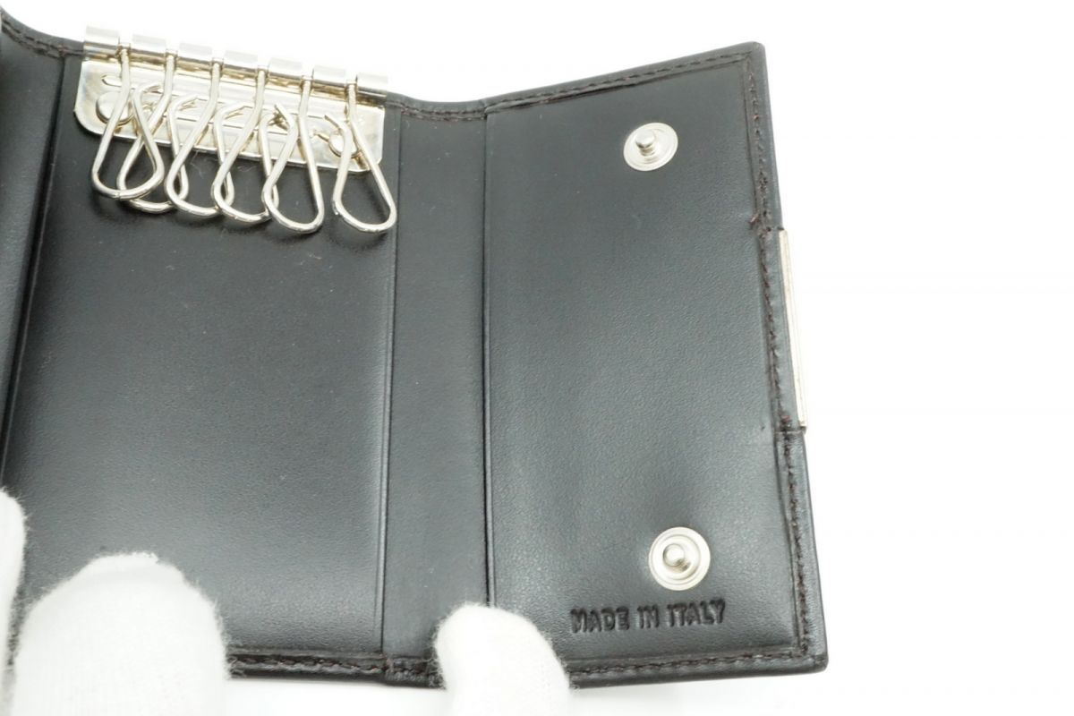 極美品 DIOR 4連キーケース カナージュ キルティング ゴールド レザー