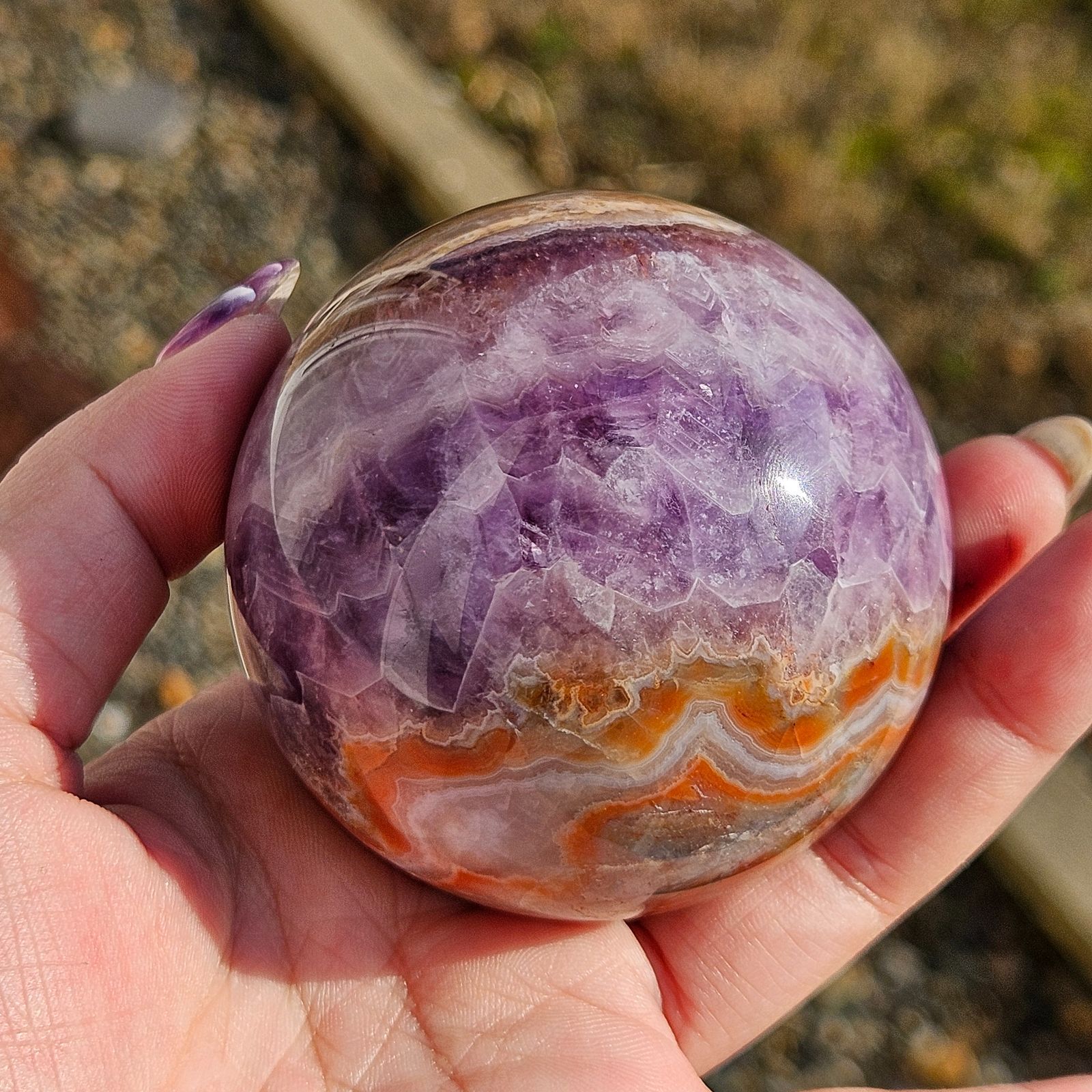 メキシカンレースアゲート アメジスト 共生✨スフィア✨ メキシカン