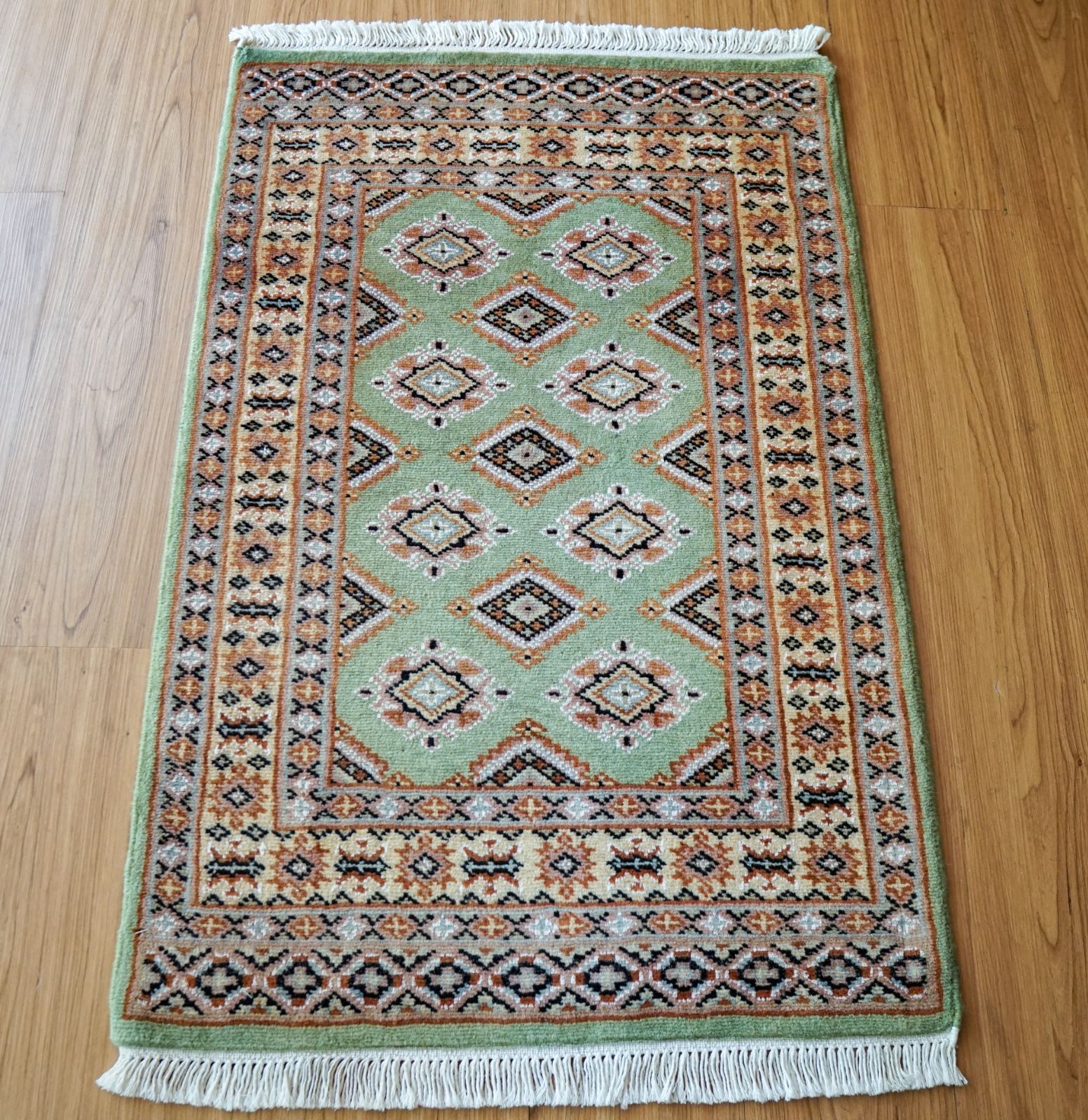 93×61cm パキスタン手織り絨毯 ウール ペルシャ絨毯 【公式通販】