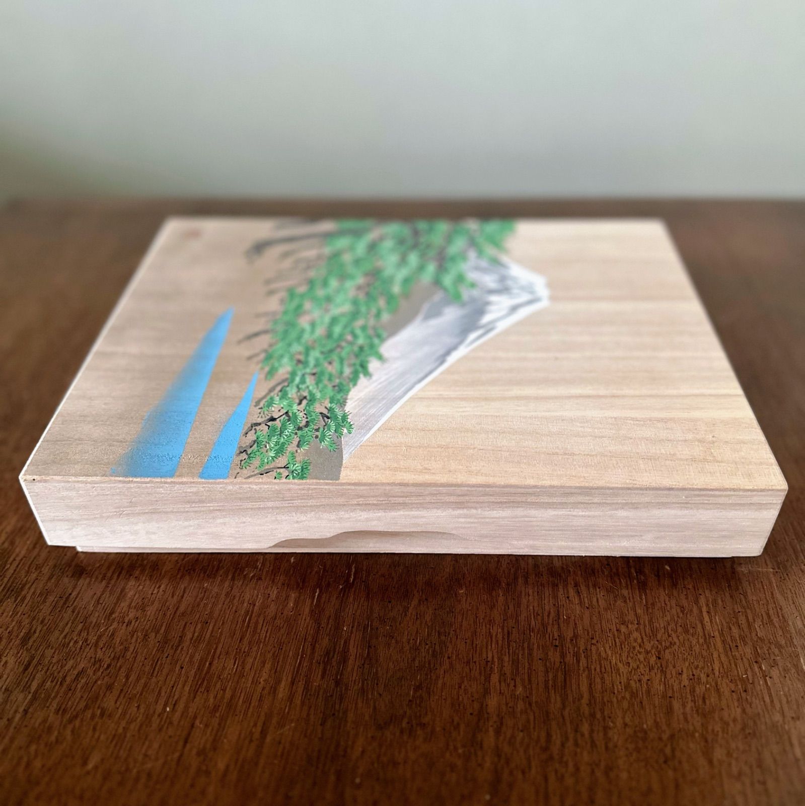 絵付け 桐箱 文箱 京都 双葉家具 富士山 京友禅染め摺技法 木製 - メルカリ